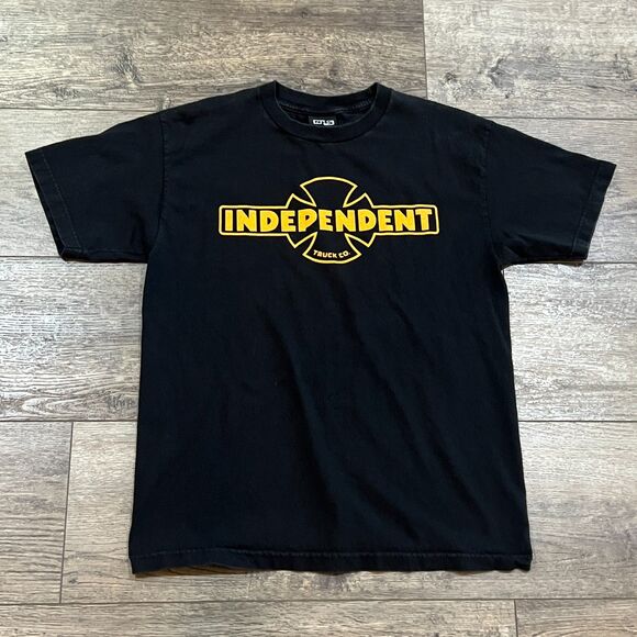 Vintage Y2K Independent Truck Co. Logo Tee Black/Yellow Skate Men’s Medium - Picture 1 of 7